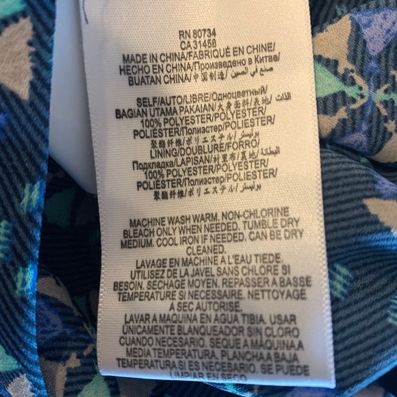 BCBG MaxAzria Adonia Canvas Printed Blouse & Wide Leg Pant Medium Beach Coastal - Picture 11 of 12